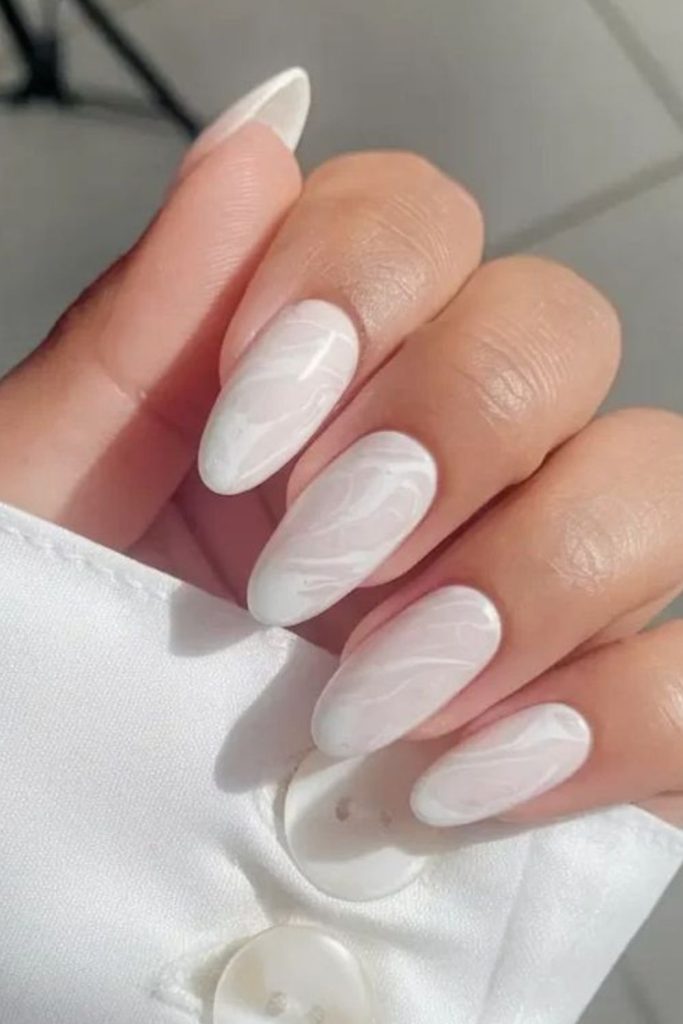 Vanilla cloud neutral satin finish nails