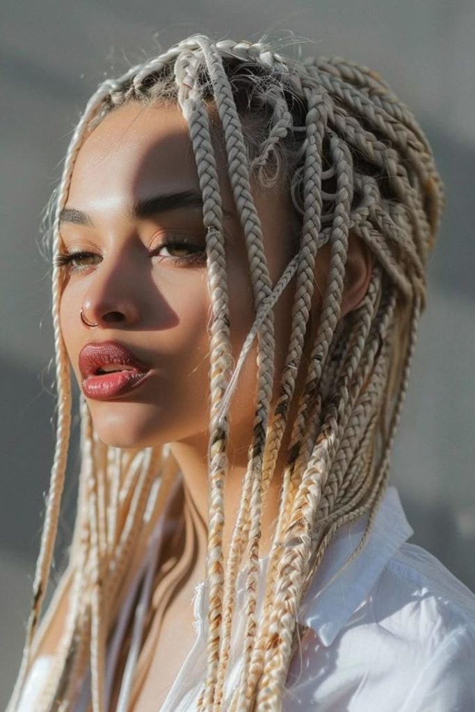Vanilla cloud spiral bohemian braid look
