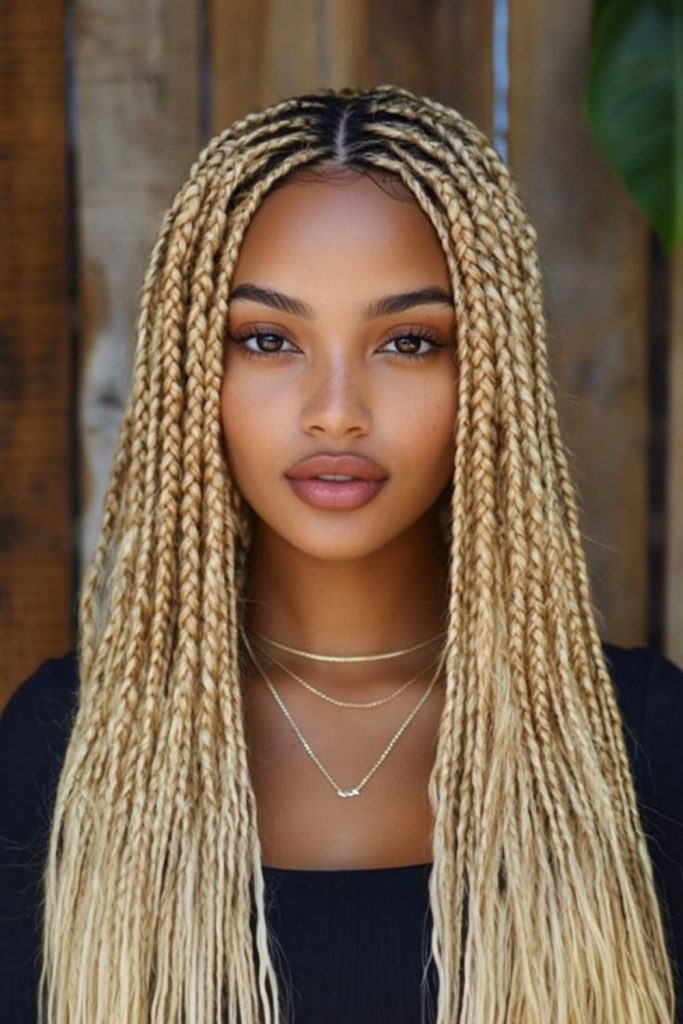 Vanilla smoke textured flowing braid hairstyle