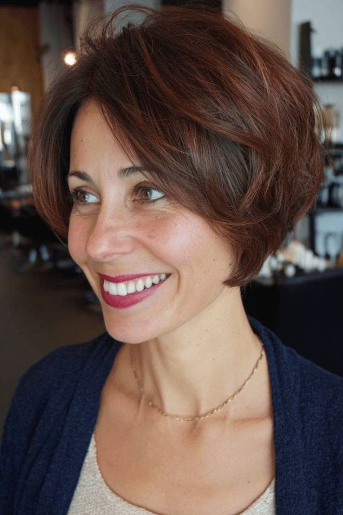 Velvety bob with smooth inward ends