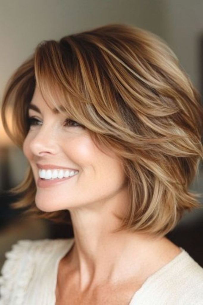 Feathered bob with soft movement