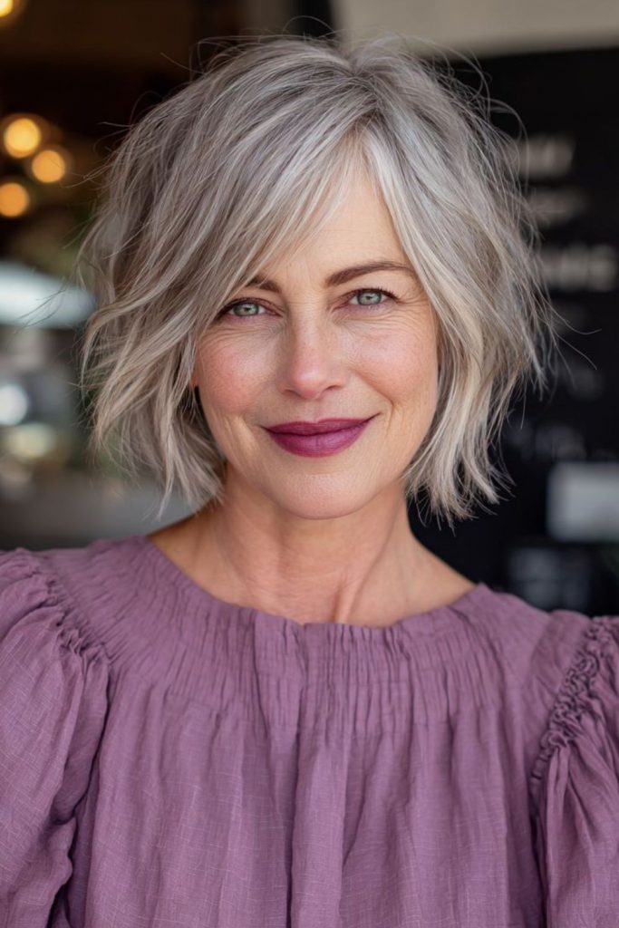 Cropped bob with whispery layers
