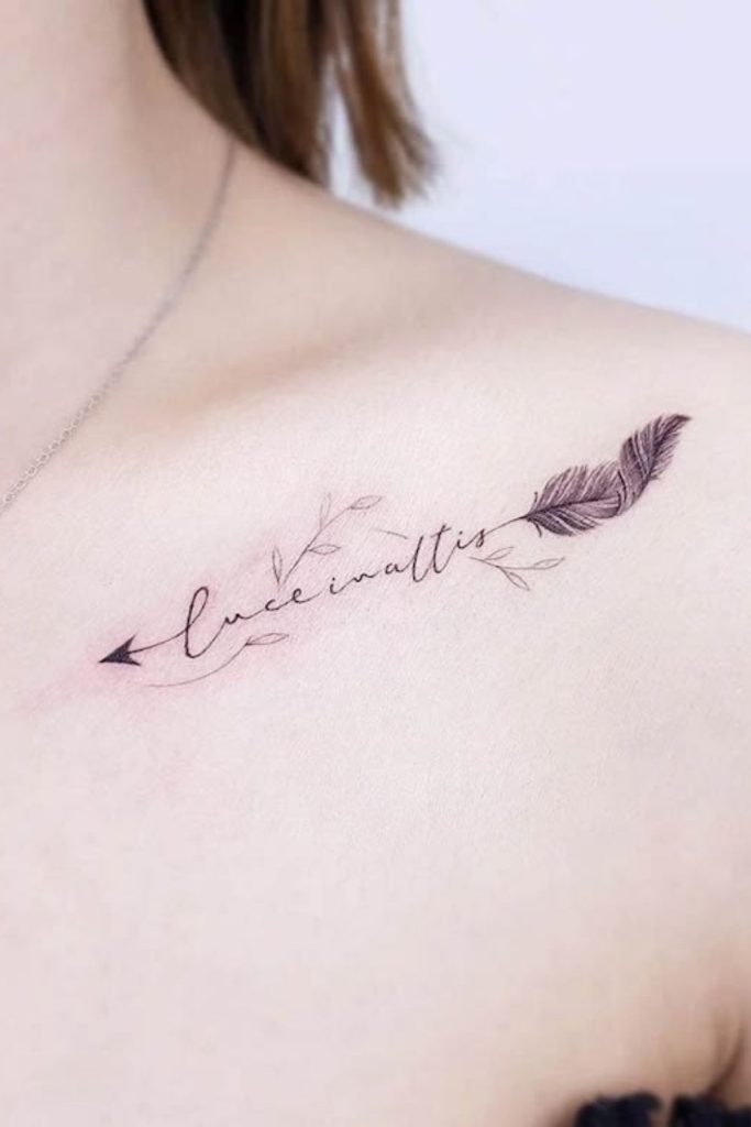 Wind script flowing freedom tattoo lines