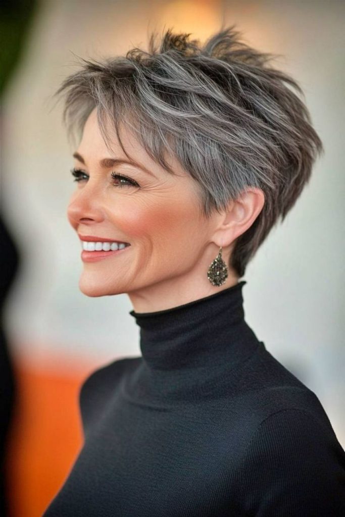 Windblown pixie with feathered layers