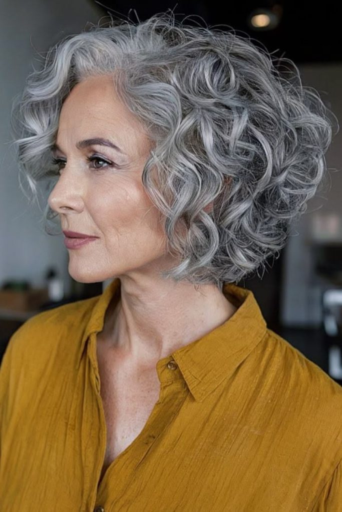 Airy gray curls on crop.