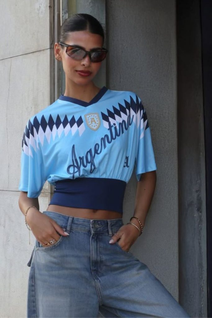 Retro World Cup jersey wide jeans