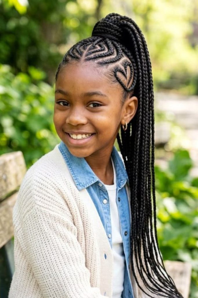 Elegant braided ponytail for school.