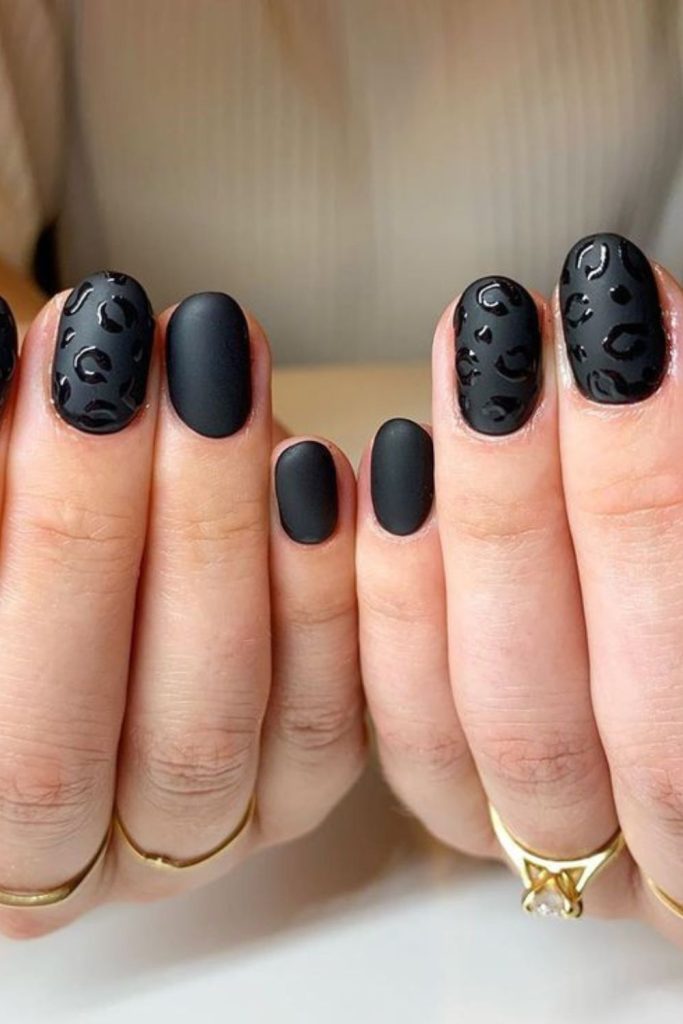 Matte chalkboard inspired classroom nail art.