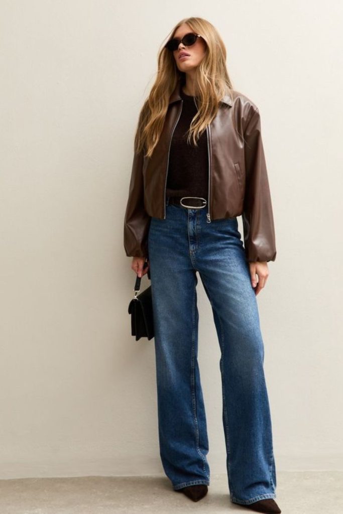 Chocolate jacket with blue denim