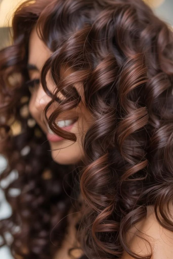 Cinnamon cocoa swirl brunette hair