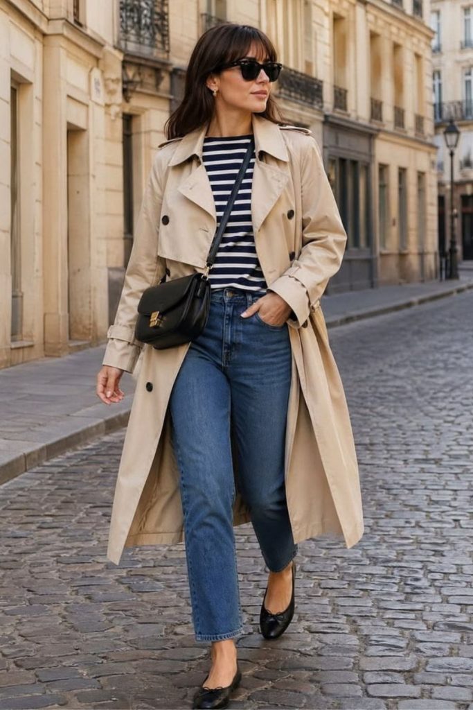 Breton striped top with jeans