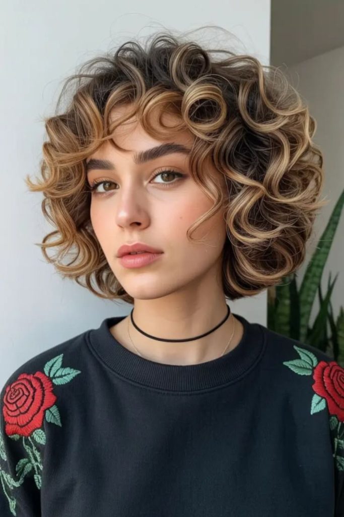 Curly cloud bob with soft bounce.
