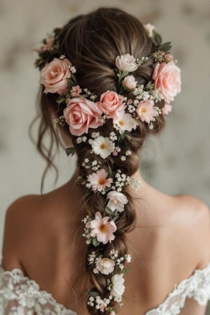 Coral bloom braided hairstyle.