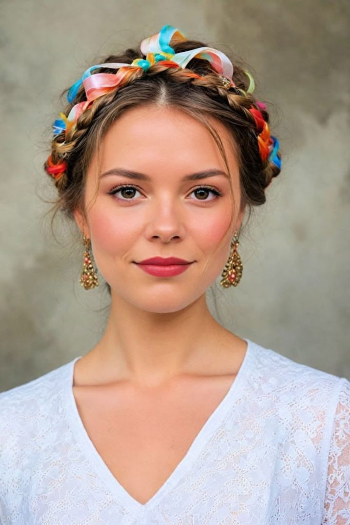 Emerald fiesta plait hairstyle.