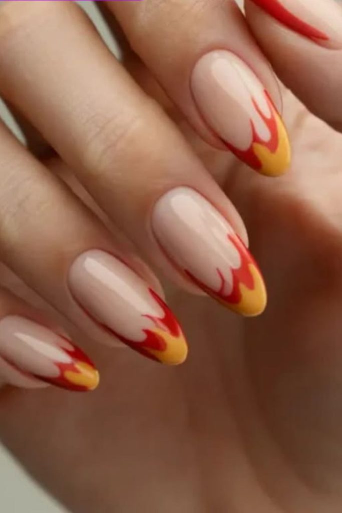 Fierce fiery flame Leo nails