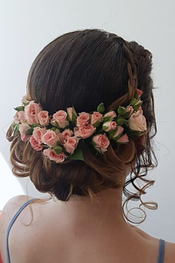Fiesta lace bun hairstyle.