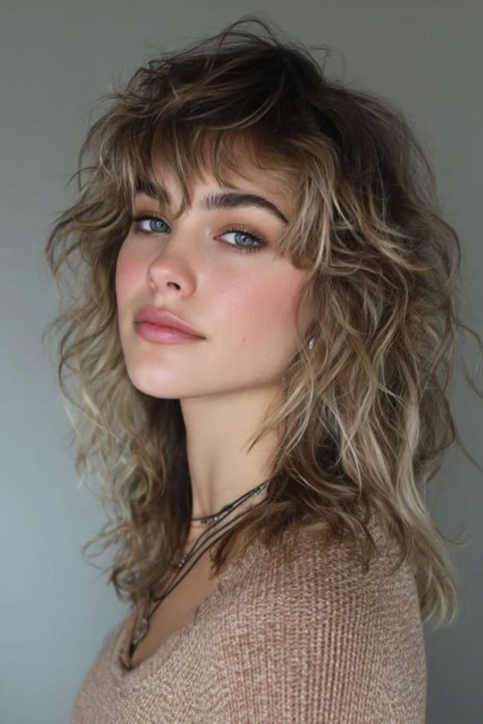 Fluffy wolf cut with volume.