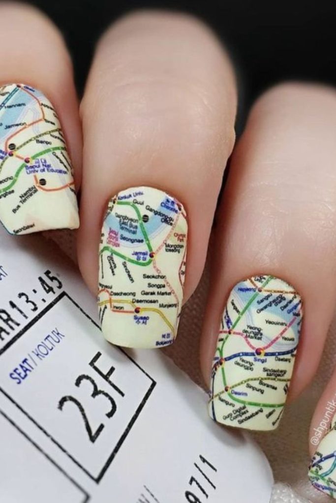 Mini world globe classroom manicure.