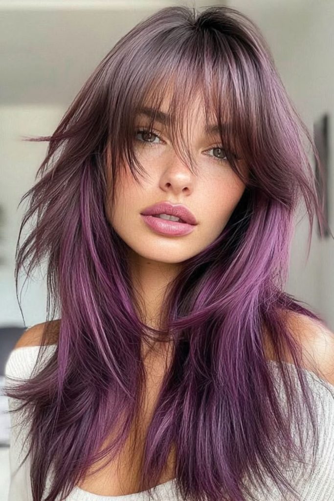 Lavender Dream Fringe with pastel waves.