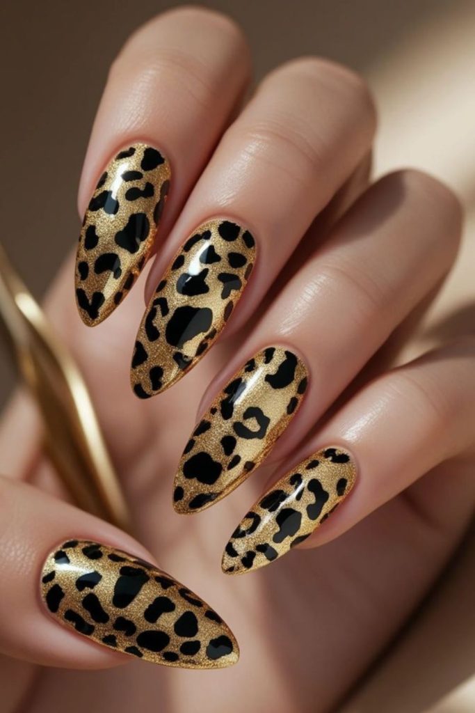 Leopard print Leo fantasy nails