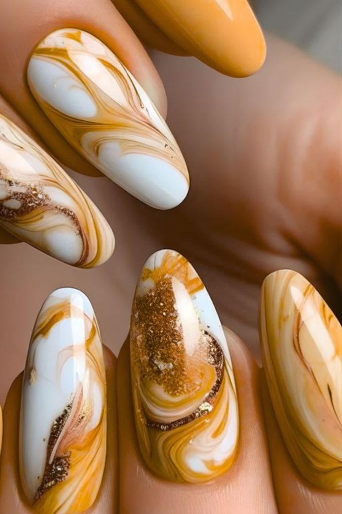 Lion mane marble Leo nails