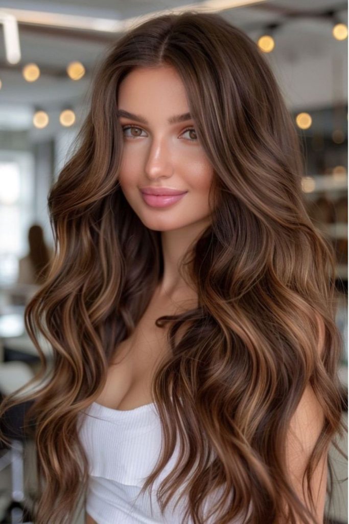 Luxe chocolate brown dimensional hair