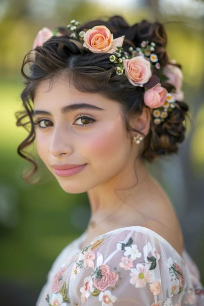 Maria blossom halo braid.