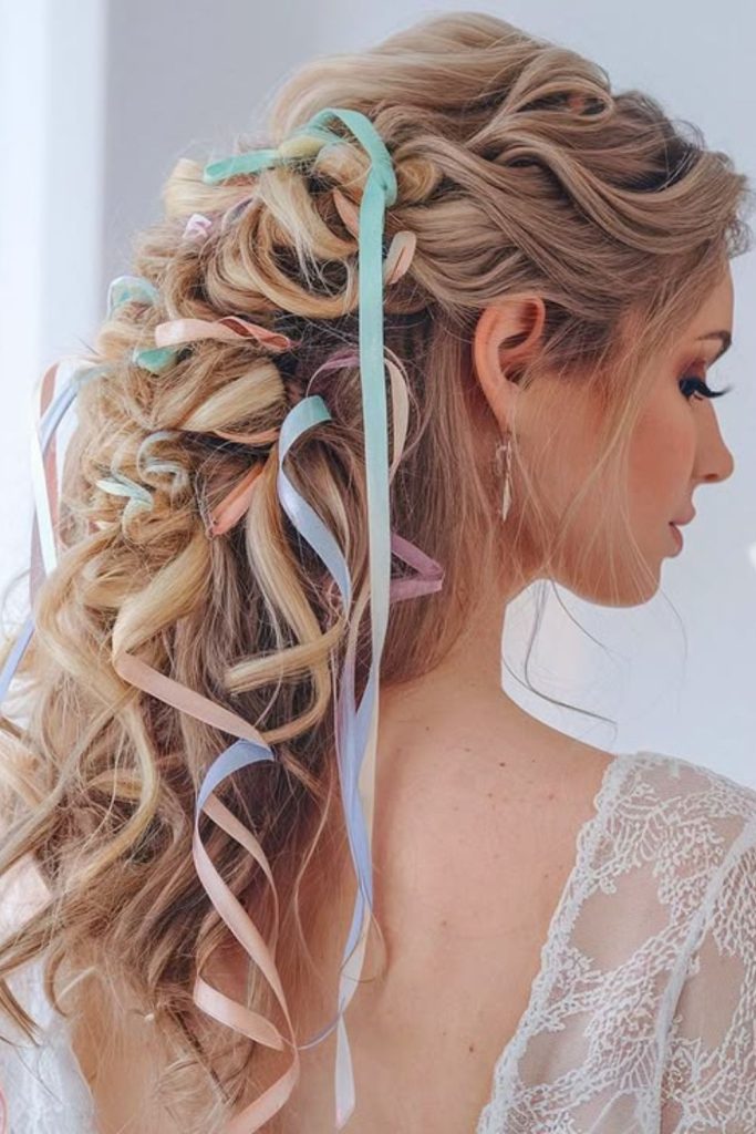 Mermaid waves with turquoise ribbon details.