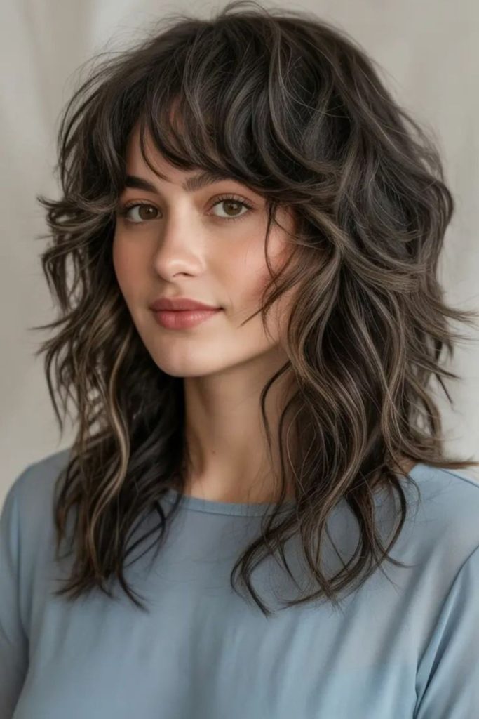 Mermaid wave wolf cut hairstyle.