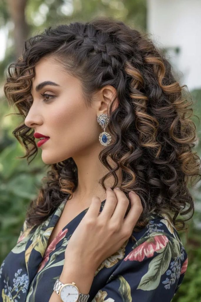 Midnight fiesta twisted hairstyle.