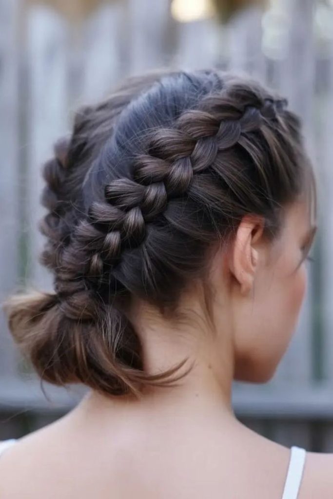 Mini Dutch braid side accent.