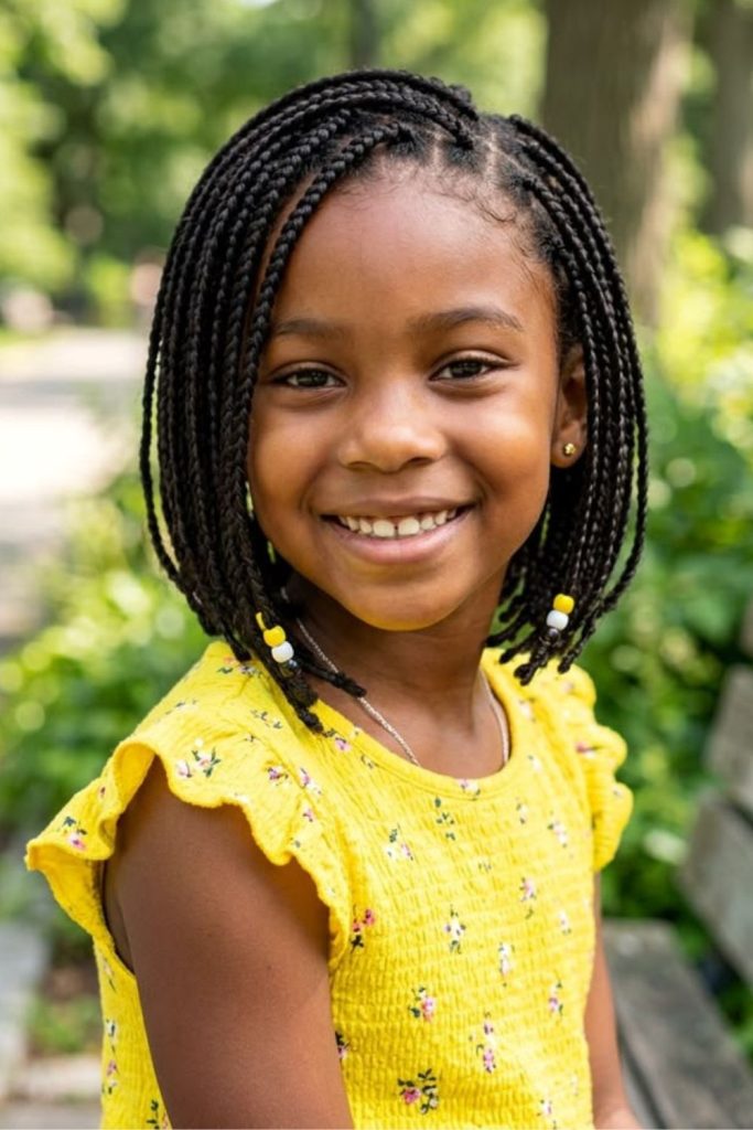 Mini twist bob protective hairstyle.