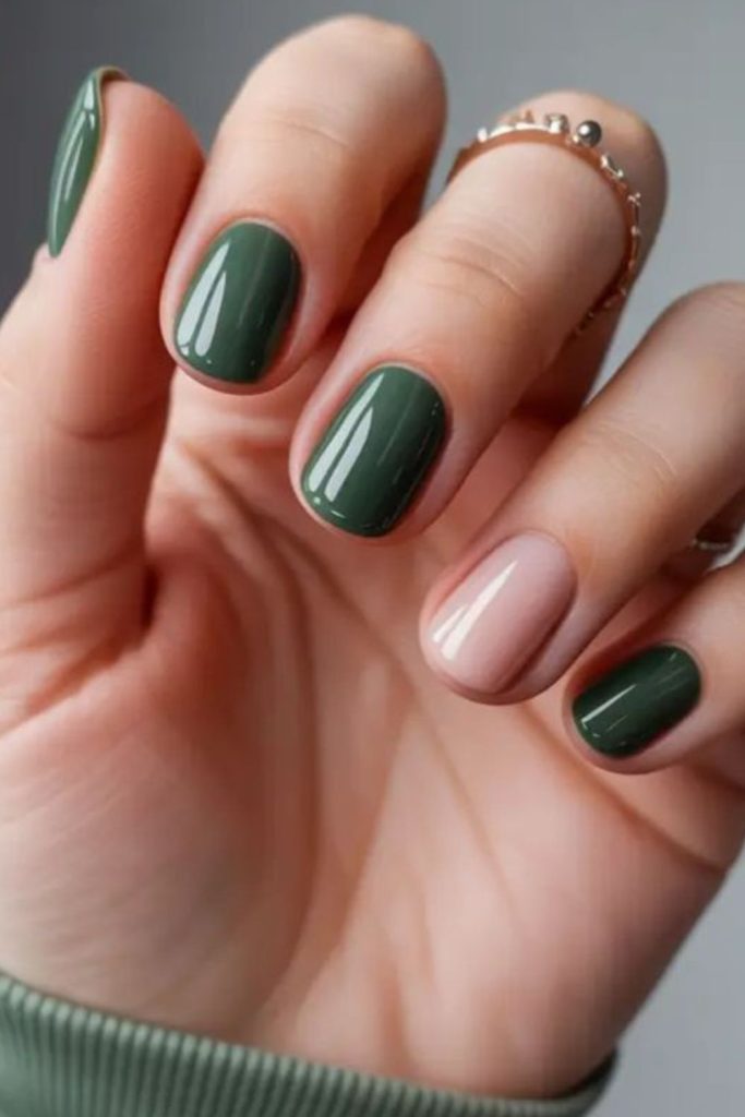 Emerald green money baddie nails