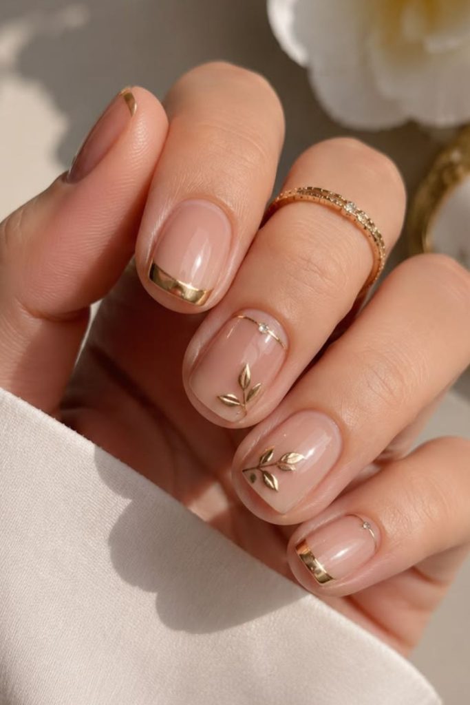Nude short mean girl nails