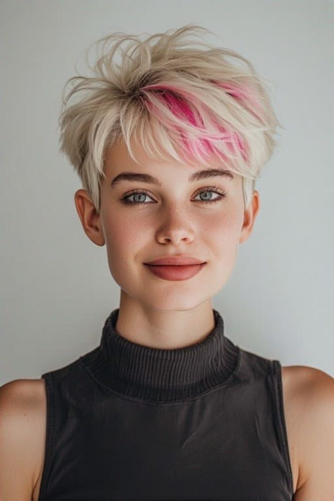 Pastel punk pixie with soft colours.