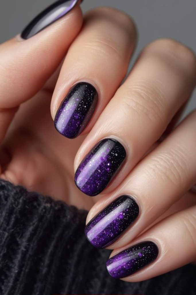 Dark purple poison baddie nails