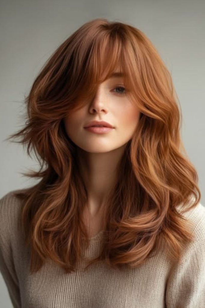 Rosewood Side Fringe with auburn layers.