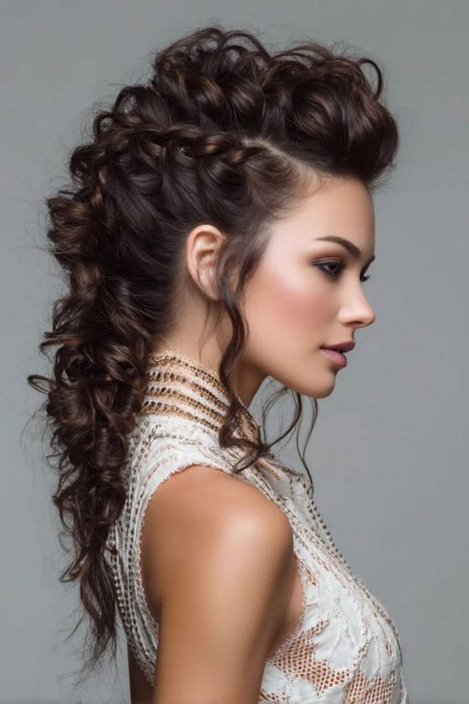 Sculpted faux hawk with sleek finish.