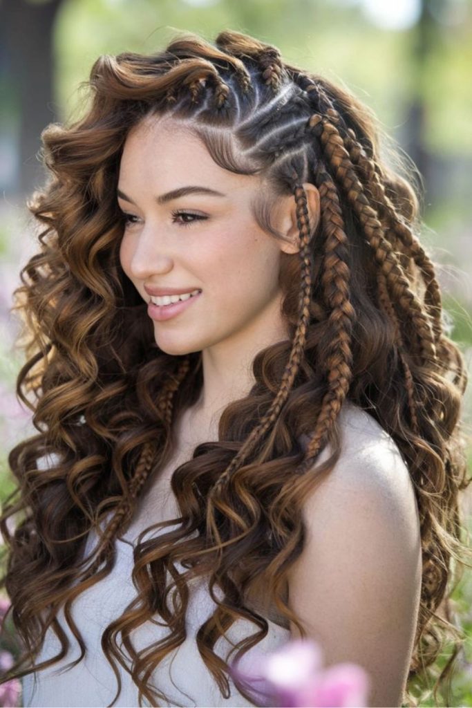 Sierra waterfall braided hairstyle.