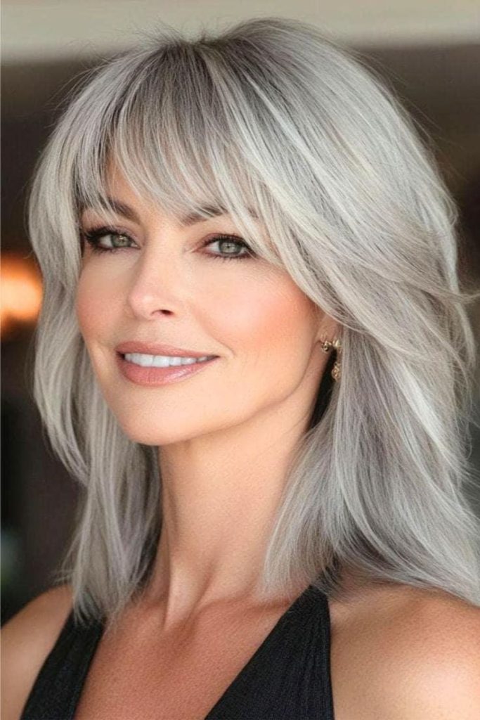 Silver Silk Sweep with elegant silver hair.
