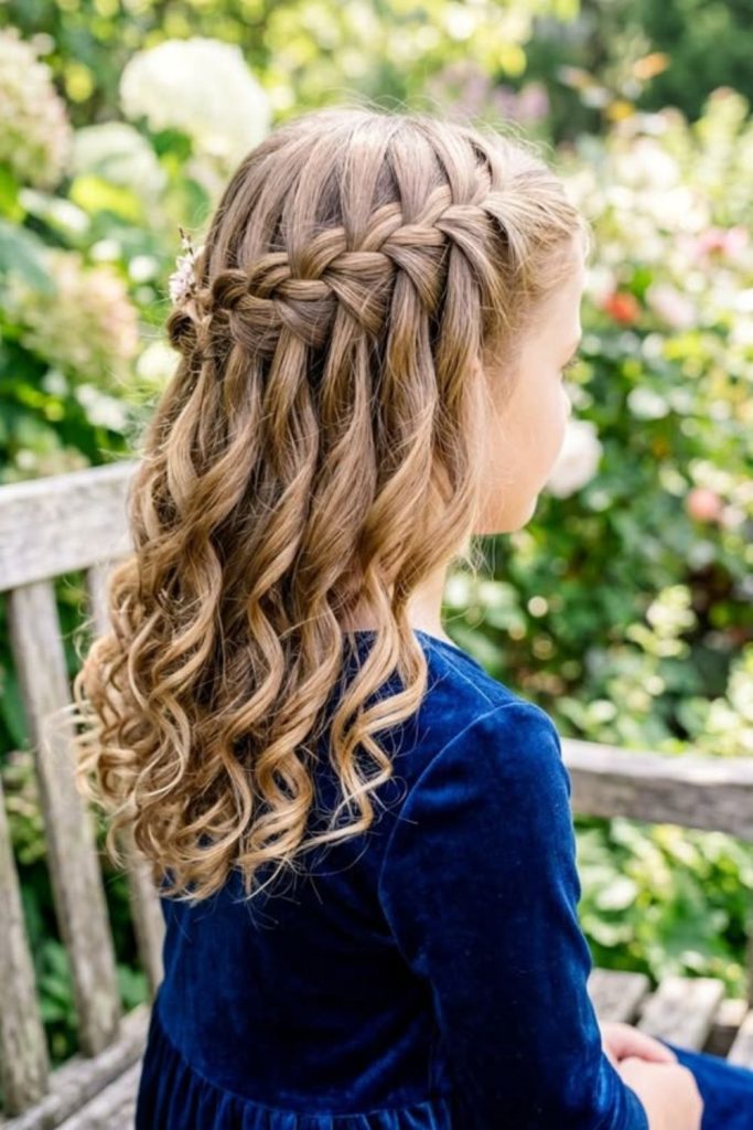 Waterfall braid with soft waves.