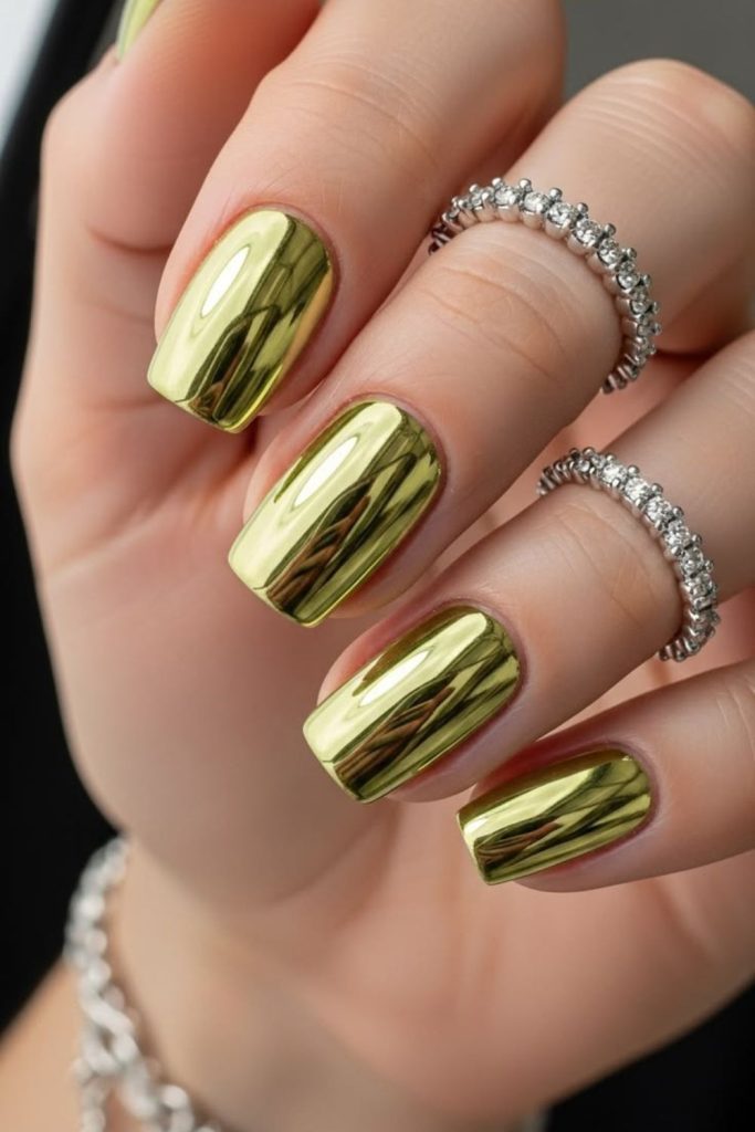 Solar chrome queen Leo nails