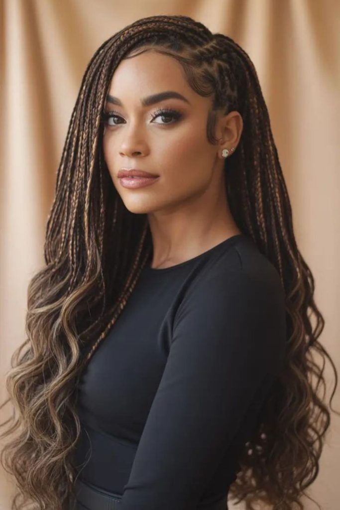 Waterfall twists with sparkling crystal pins.