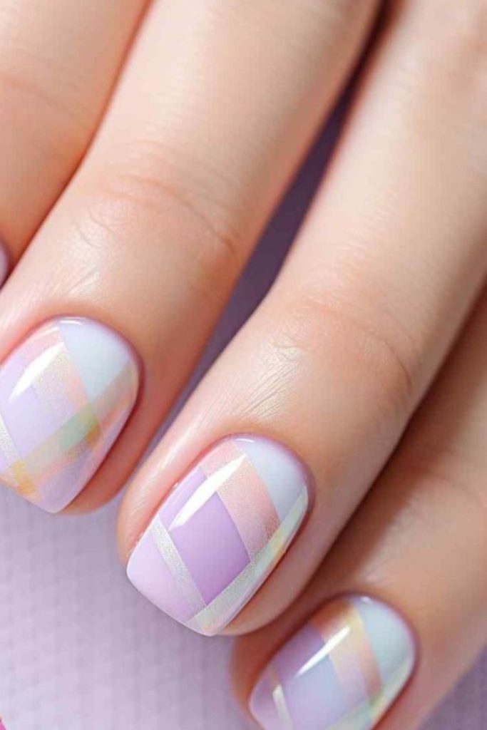 Pastel sticky note inspired manicure.