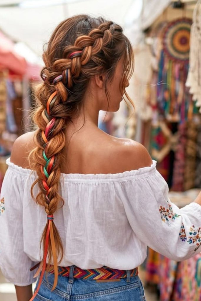 Sunset fiesta twin braids.
