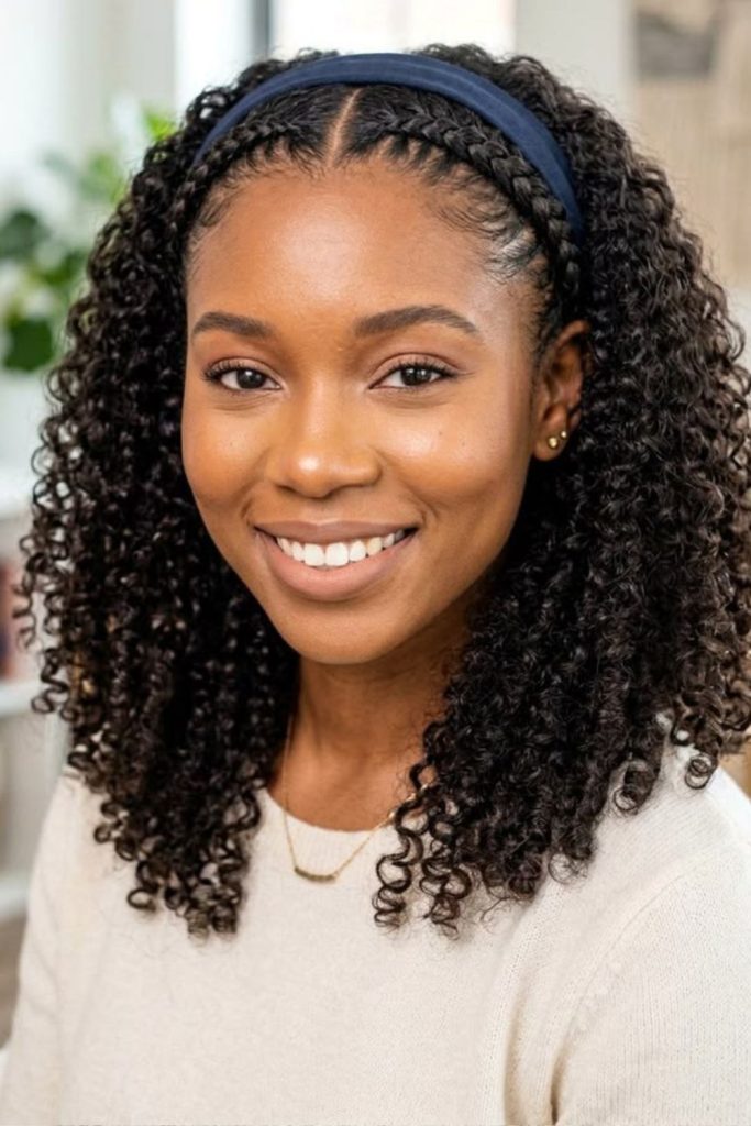 Defined natural wash and go curls.
