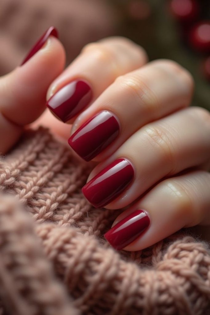 Deep red villain baddie nails