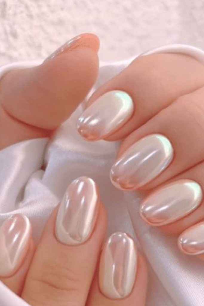 Almond sugar frosted glazed nails.