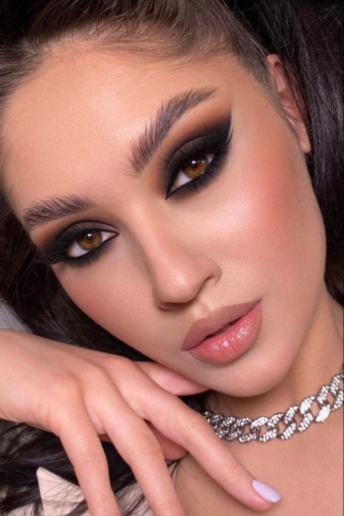 Black halo dramatic eye makeup.