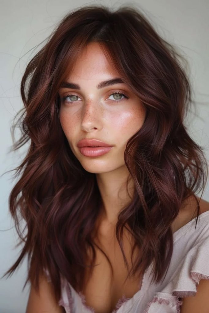 Burgundy chocolate melt hairstyle